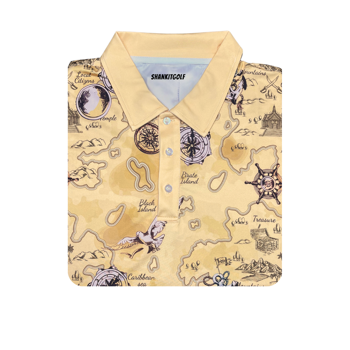 Shank It Golf Pirate Map Polo