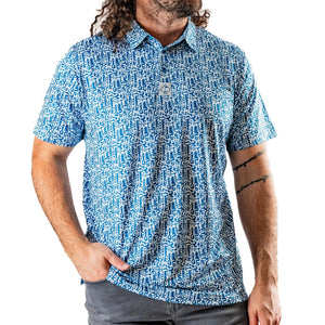 Pins & Aces Men's MAZE CRAZE Performance Polo