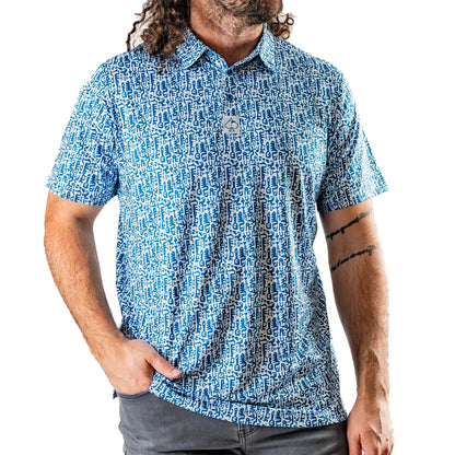 Pins & Aces Men's MAZE CRAZE Performance Polo