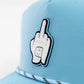 Pins And Aces Middle Finger Perforated Rope Hat - Baby Blue