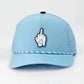 Pins And Aces Middle Finger Perforated Rope Hat - Baby Blue
