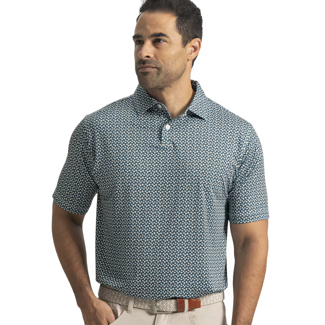 Footjoy Floral Mark Lisle Mens Polo Golf Shirt