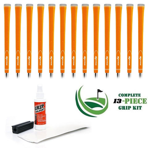 Karma Neion II - 13 piece Golf Grip Kit (with tape, solvent, vise clamp) - ORANGE