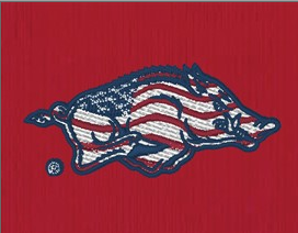 Footjoy Solid Lisle Arkansas Razorbacks Patriotic Men's Golf Polo
