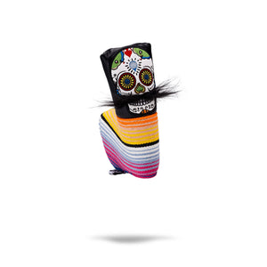 Pins And Aces Golf Mustache Sugar Skull - Blade Putter Cover Black