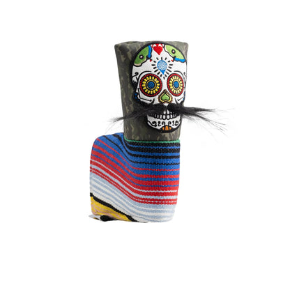 Pins And Aces Golf Mustache Sugar Skull - Blade Putter Cover Green Camo
