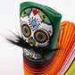 Pins And Aces Golf Mustache Sugar Skull - Blade Putter Cover Green