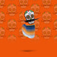 Pins And Aces Golf Mustache Sugar Skull - Blade Putter Cover Orange