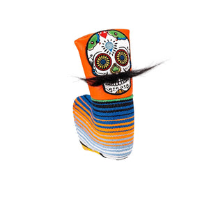 Pins And Aces Golf Mustache Sugar Skull - Blade Putter Cover Orange