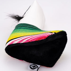 Pins And Aces Golf Mustache Sugar Skull - Blade Putter Cover White