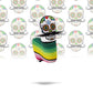 Pins And Aces Golf Mustache Sugar Skull - Blade Putter Cover White