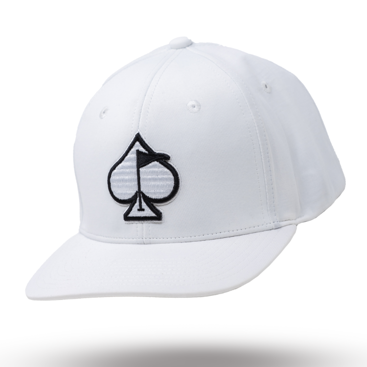 Pins And Aces Golf Performance Spade Hat - White