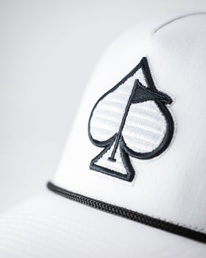 Pins And Aces Golf Perforated Rope Hat - White