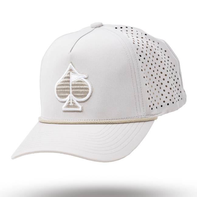 Pins And Aces Golf Perforated Rope Hat - Bone