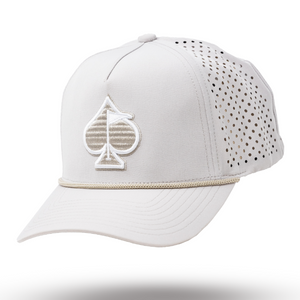 Pins And Aces Golf Perforated Rope Hat - Bone