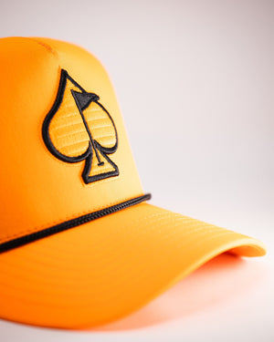 Pins And Aces Golf Perforated Rope Hat - Highlighter Orange