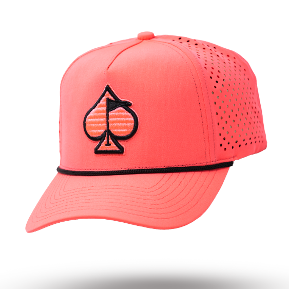 Pins And Aces Golf Perforated Rope Hat - Highlighter Pink