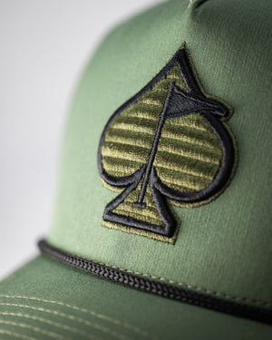 Pins And Aces Golf Perforated Rope Hat - Olive
