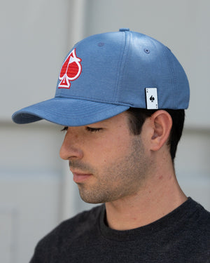 Pins And Aces Golf Performance Spade Hat - Blue