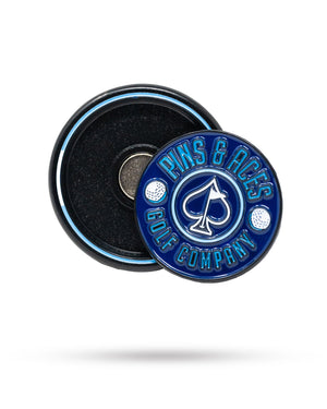 Pins And Aces Golf Pop Out Medallion Ball Marker - Navy