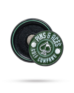 Pins And Aces Golf Pop Out Medallion Ball Marker - Green