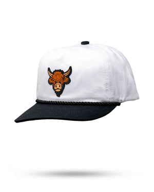 Pins And Aces Golf Heritage Rope Hat - Highland Cow - Domino