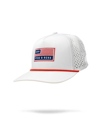 Pins And Aces Golf Perforated Rope Hat - USA