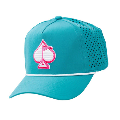 Pins And Aces Golf Perforated Rope Hat - Baby Blue