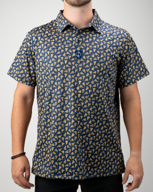 Pins & Aces Men's Pizza Performance Polo