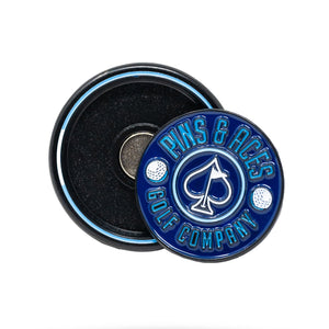 Pins And Aces Golf Pop Out Medallion Ball Marker - Navy
