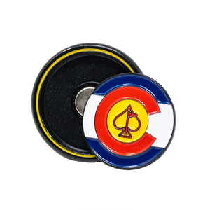 Pins And Aces Golf Pop Out Medallion Ball Marker - Colorado