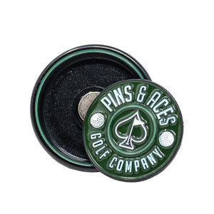 Pins And Aces Golf Pop Out Medallion Ball Marker - Green