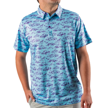 Pins & Aces Men's PURPLE MAJESTY Performance Polo