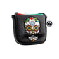 Pins And Aces Golf Mustache Sugar Skull - Mallet Putter Cover Gray Camo