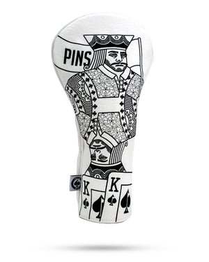 Pins And Aces Golf White Out King of Spades - Driver Cover