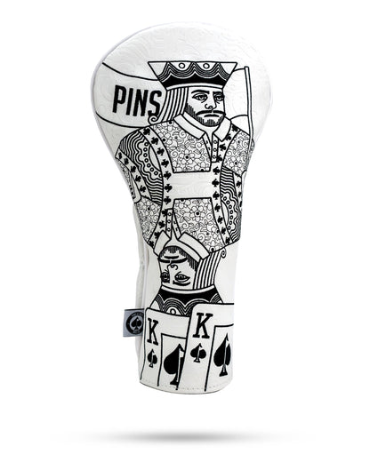 Pins And Aces Golf White Out King of Spades - Driver Cover