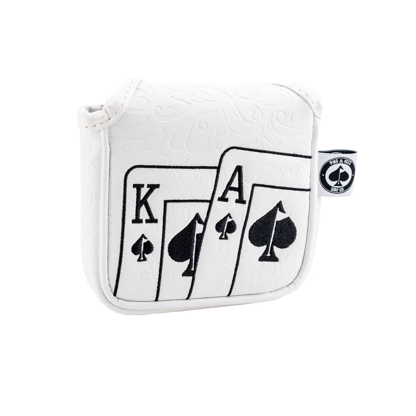 Pins And Aces Golf White Out Ace of Spades - Mallet Putter Cover