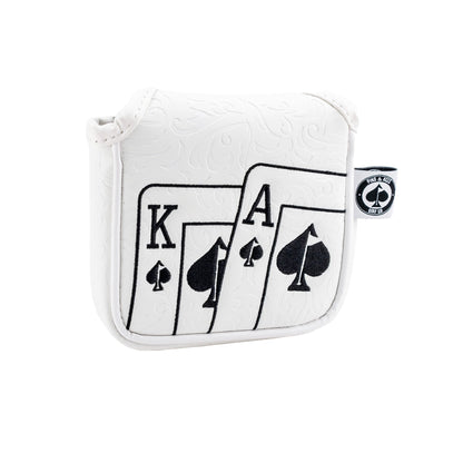 Pins And Aces Golf White Out Ace of Spades - Mallet Putter Cover