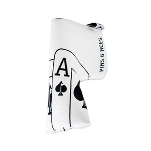 Pins And Aces Golf White Out Ace of Spades - Blade Putter Cover