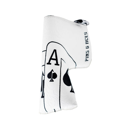 Pins And Aces Golf White Out Ace of Spades - Blade Putter Cover