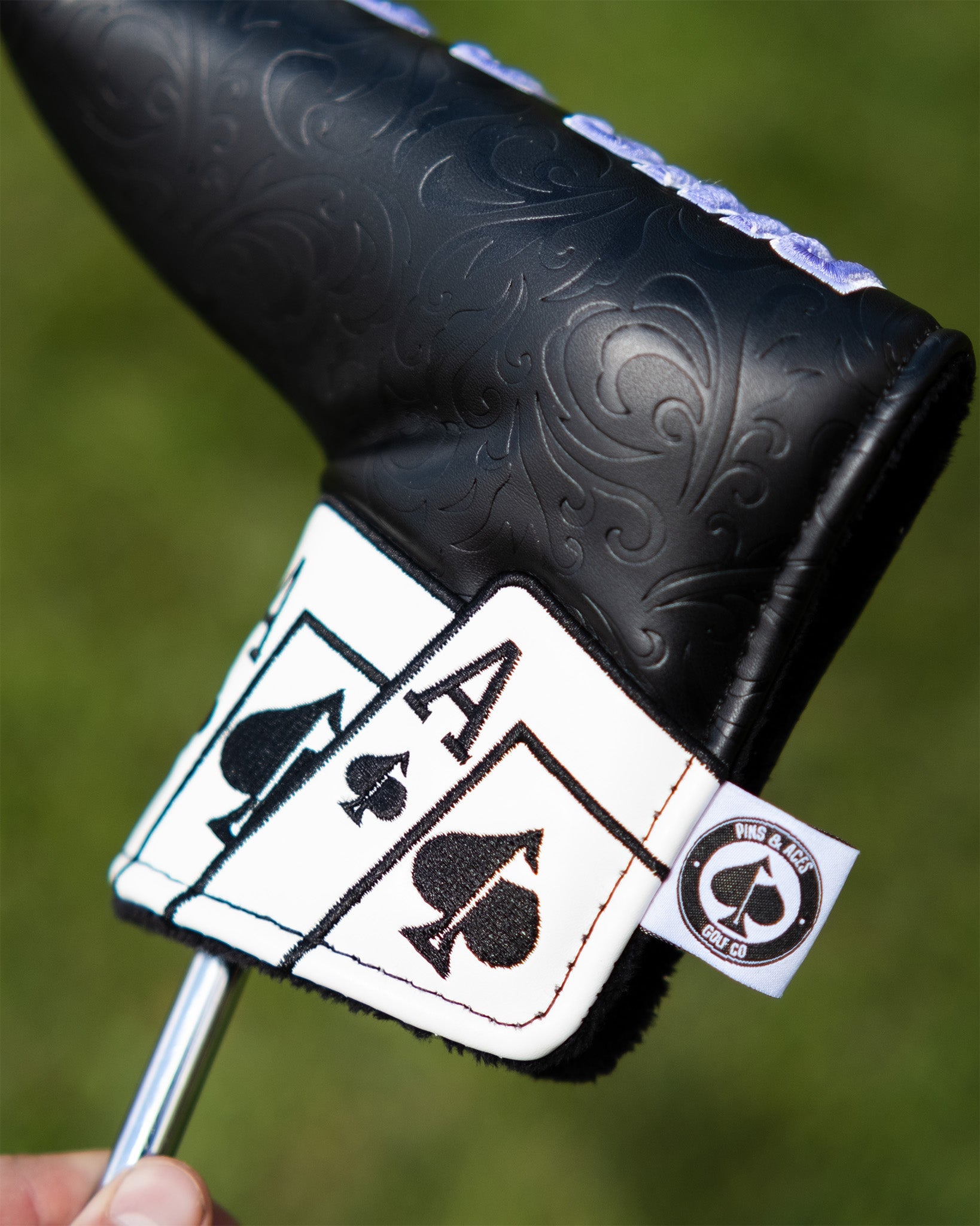 Pins and Aces Ace Of Spades Blade Putter Headcover - Thumbnail 5