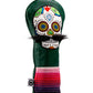 Pins And Aces Golf Mustache Sugar Skull - Driver Cover Green