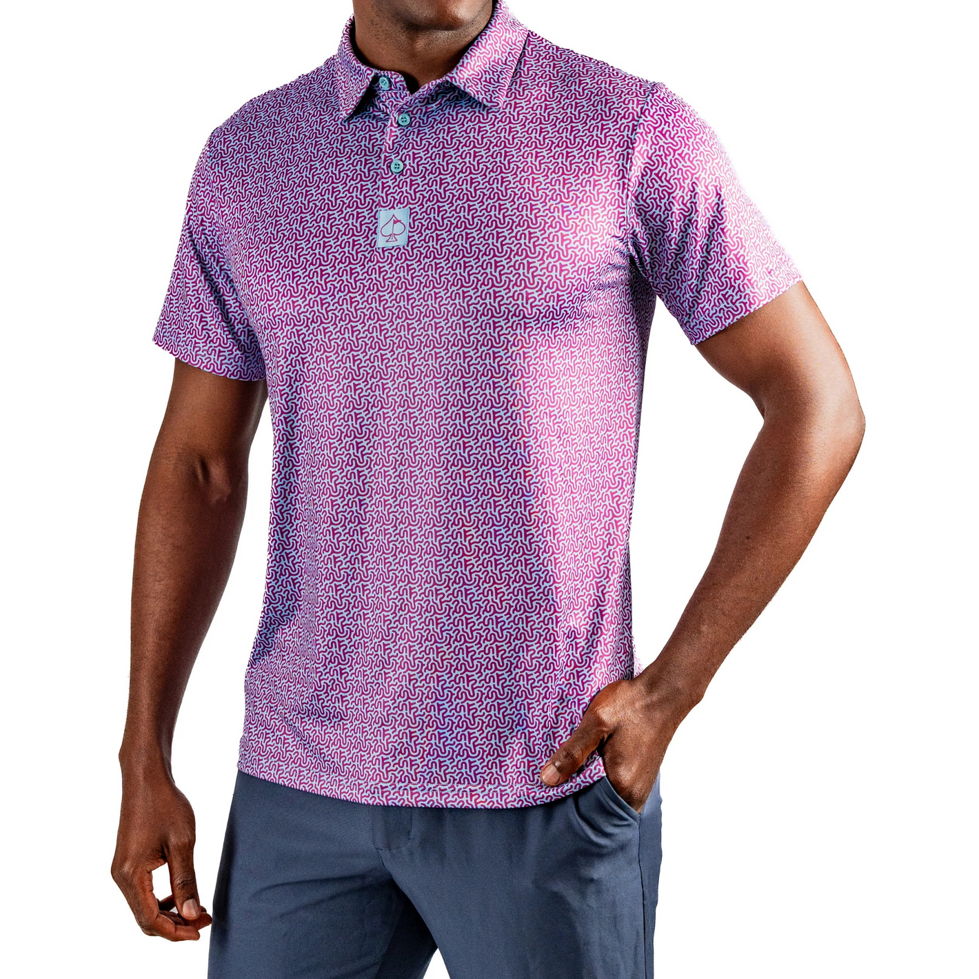 Pins & Aces Men's SUGAR CIRCUIT Performance Polo