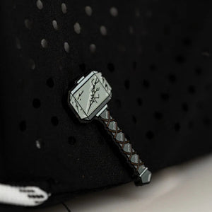 Pins And Aces Thor's Hammer Perforated Rope Hat With Ball Marker - Black