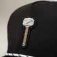 Pins And Aces Thor's Hammer Perforated Rope Hat With Ball Marker - Black