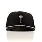 Pins And Aces Thor's Hammer Perforated Rope Hat With Ball Marker - Black