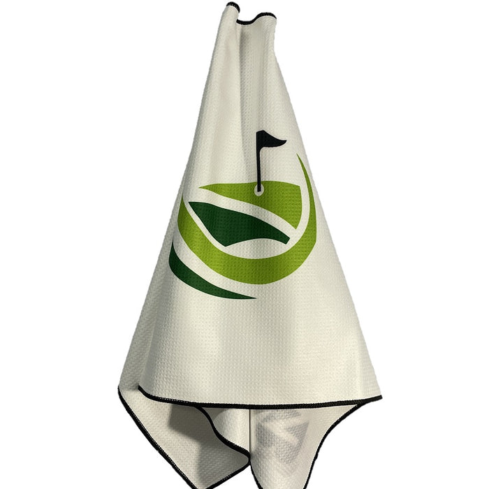 Bridgestone MicroFiber 20x40 Caddy Towel w/ CaddiesShack Geometric Green Print