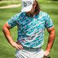 Pins & Aces Men's TROUT SPLATTER Performance Polo