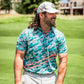 Pins & Aces Men's TROUT SPLATTER Performance Polo