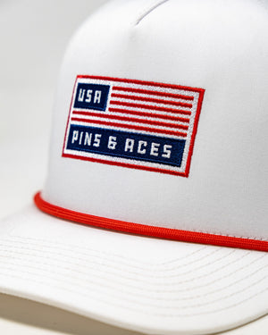 Pins & Aces Perforated Rope USA Hat